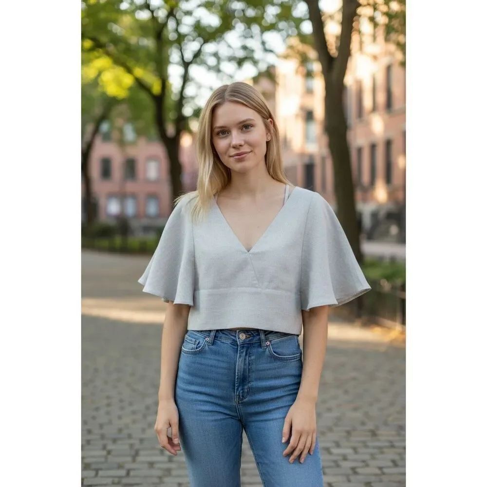 Moonset by Montserrat Valverde crop style Estrella too 100% linen sz Small NWT